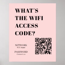 Anpassad Rosa WiFi QR | Personlig Lösenord