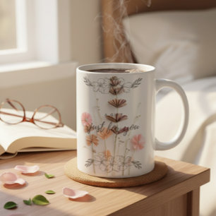 Anpassad rosablommande "EN PRESENT BARA FÖR DIG" Kaffemugg