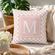 Anpassad rosabruten rutig monogram