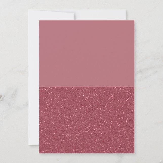 Anpassad Rose Gold delad inbjudan (Matte + Brus) (Framsida)