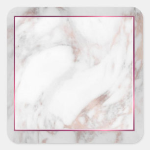 Anpassad Rose Gold Marble Blank Mall Trendig Fyrkantigt Klistermärke