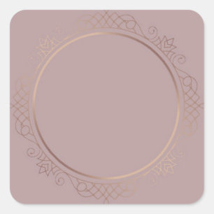 Anpassad Rose Gold Tom Elegant Mall Modern Fyrkantigt Klistermärke