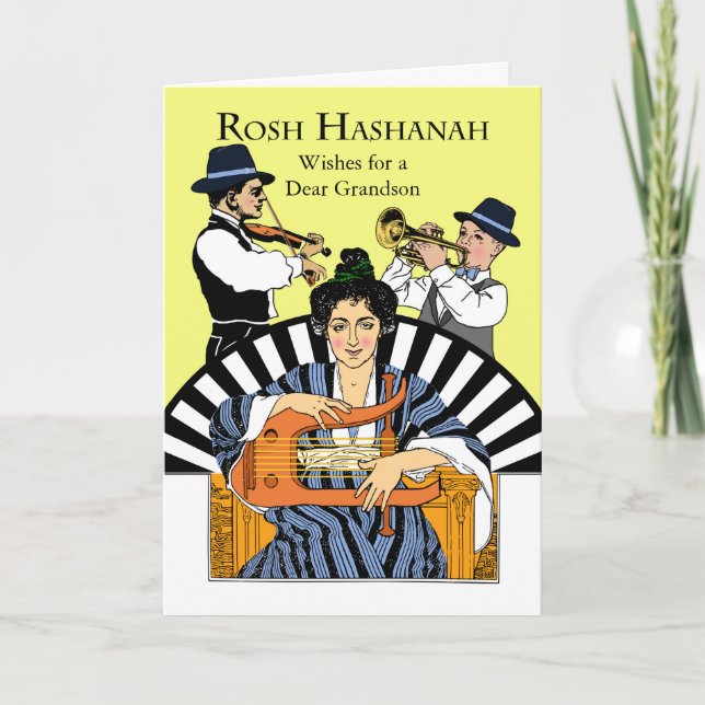 Anpassad Rosh Hashanah för sonson, Klezmerorkester Helgkort (Framsida)