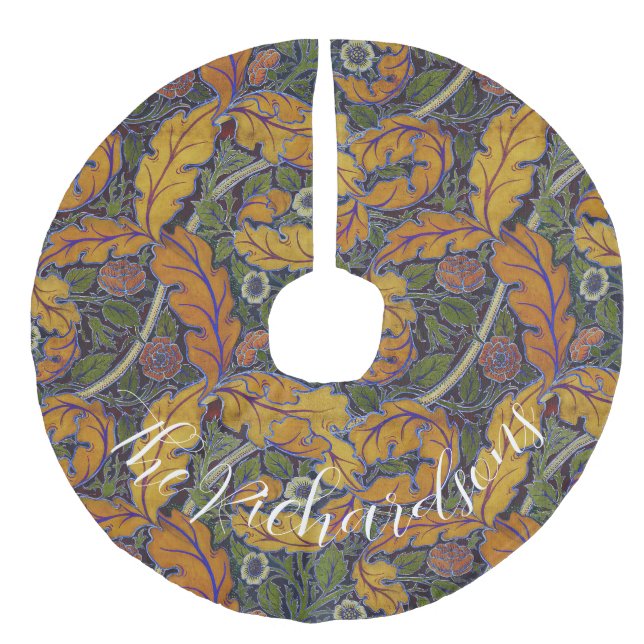 Anpassad Rost & grön William Morris jul Julgransmatta Fusklinne (Framsidan)