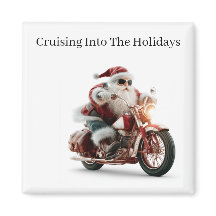 Anpassad Route 66 Biker Santa Kylskåpskonst