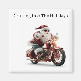 Anpassad Route 66 Biker Santa Kylskåpskonst Magnet