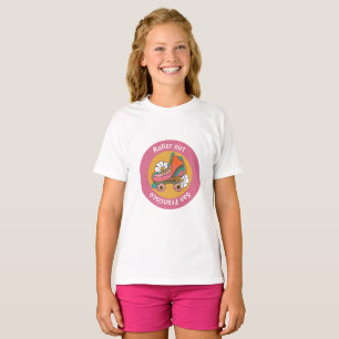 anpassad rullskridskoåkare tjej rosa flickig klubb t shirt