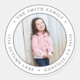 Anpassad rund foto returadress etikett dekal
