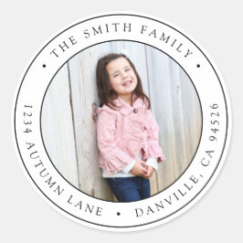 Anpassad rund foto returadress etikett dekal