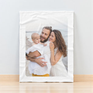 Anpassad rund hörn foto familj fleecefilt