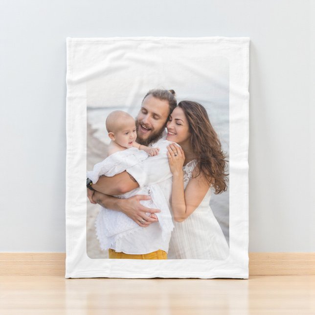 Anpassad rund hörn foto familj fleecefilt (Skapare uppladdad)