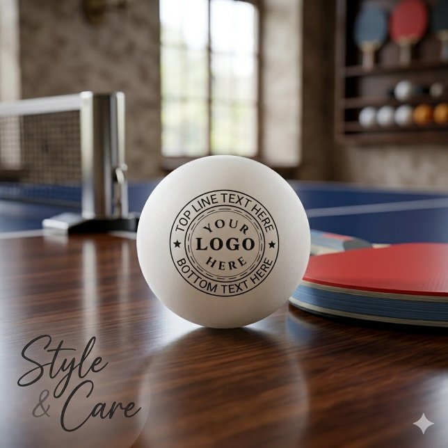 Anpassad rund logotyp text Stylish Pingisboll (Custom Round Logo Text Stylish Ping Pong Ball)