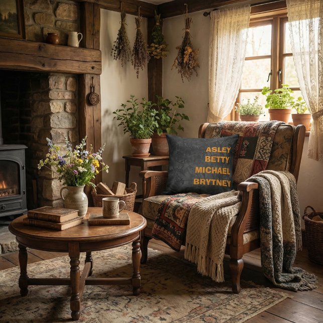 Anpassad rustik barnnamn stilren kudde (Skapare uppladdad)