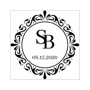 Anpassad Rustik Botanisk Land Wreath Bröllop Stämpel