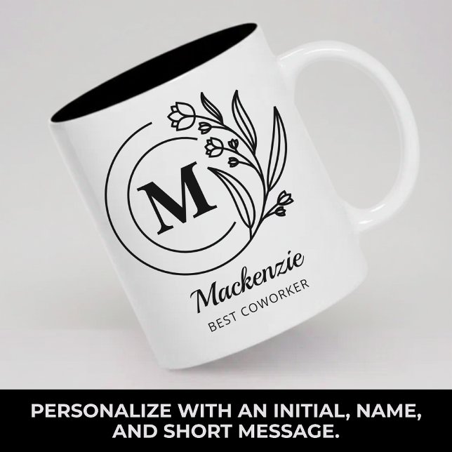 Anpassad Rustik Initial Mamma Kollega Brudtjänstef Två-Tonad Mugg (Personalized Monogram Mug Gift for Mom Grandma Teacher Lawyer Boss Coworkers or Bridesmaid )