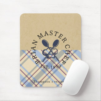 Anpassad rustik kraftpapper och tartan farmhouse musmatta