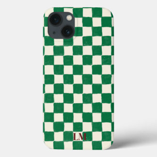 Anpassad rutig grön telefonfodral