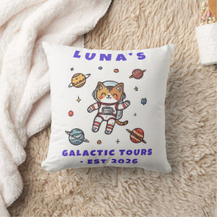 Anpassad rymdkatta astronaut dekorativ kudde