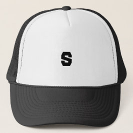 Anpassad S-monogram Elegant mössa i vit och svart Keps