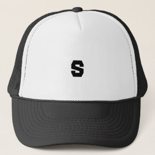 Anpassad S-monogram Elegant mössa i vit och svart Keps