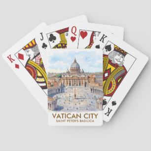 Anpassad S:t Petersbasilikan Vatikanstaten Akvarel Casinokort