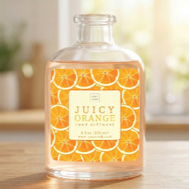 Anpassad saftig apelsin Reed Diffuser-etikett Fyrkantigt Klistermärke