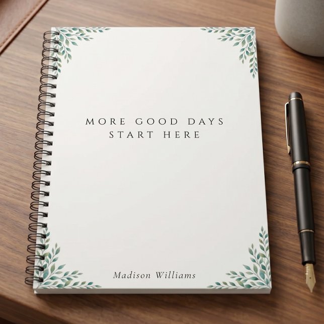 Anpassad Sagegrön Botanisk Citat om Egenvård Trend Anteckningsbok (custom_sage_green_botanical_self_care_quote_trendy_notebook)