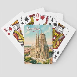 Anpassad Sagrada Familia Barcelona Resa Akvarell Casinokort