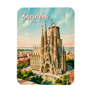 Anpassad Sagrada Familia Barcelona Resa Akvarell Magnet