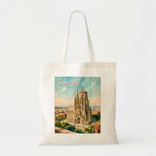 Anpassad Sagrada Familia Barcelona Resa Akvarell Tygkasse