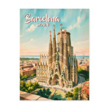Anpassad Sagrada Familia Barcelona Resa Akvarell