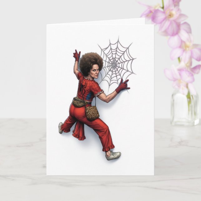 Anpassad Sally O'Malley Spider-Man Superhjälte Fan Kort (Orkide)