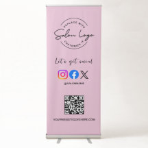 Anpassad Salong Logotyp QR-kod Sociala Medier Rosa
