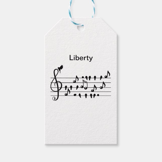 Anpassad sångfågel diskantnyckel konst presentetikett (Framsidan)