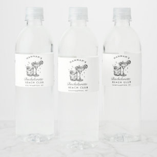 Anpassad Sängkammarfest Retro Drink Svart Vattenflaskor Etikett