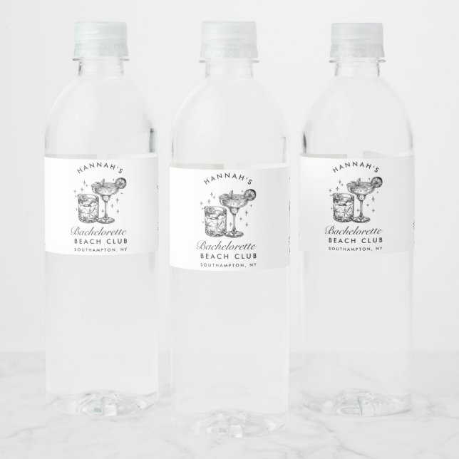 Anpassad Sängkammarfest Retro Drink Svart Vattenflaskor Etikett (Flaskor)