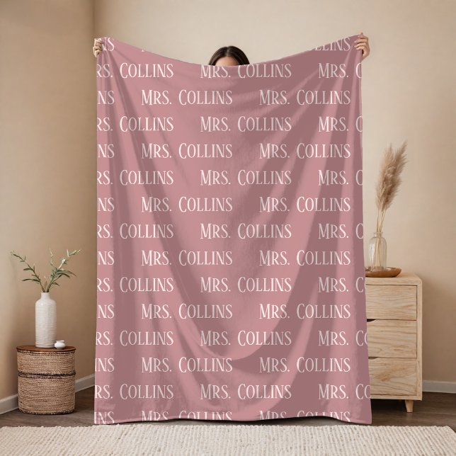 Anpassad Sänglakan för Brudtjejfest - Bröllopsgåva Fleecefilt (Custom Mrs and Mr Blanket for Newlyweds, Wedding or Anniversary Gift, Bachelorette Party Gift)