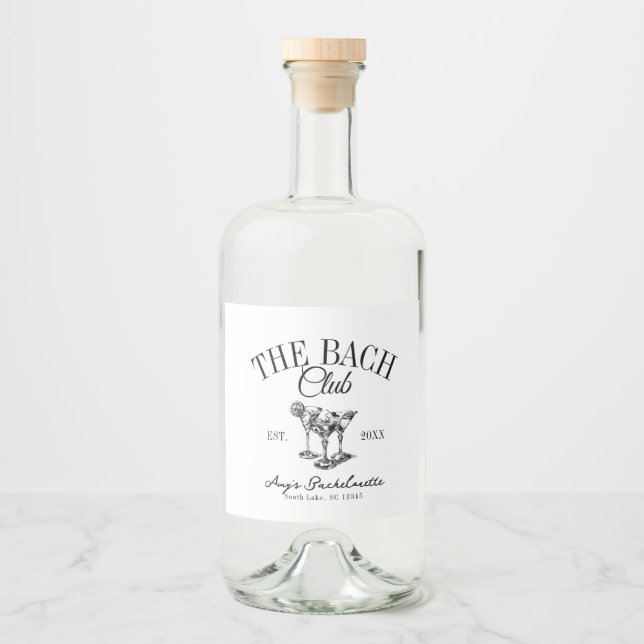 Anpassad Sängvätstjej Resan Bach Klubben Spritflaskor Etikett (Framsida)