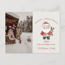 Anpassad Santa vattenfärg julstämning present Helg Vykort
