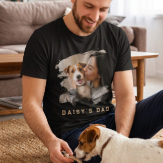 Anpassad särk med husdjursfoto, Dog Dad Brush T Shirt