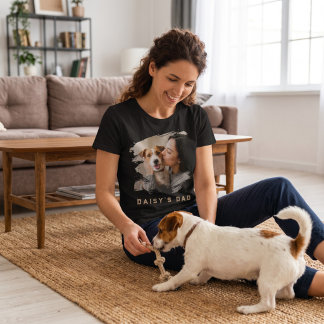 Anpassad särk med husdjursfoto, Dog Dad-pensel T Shirt