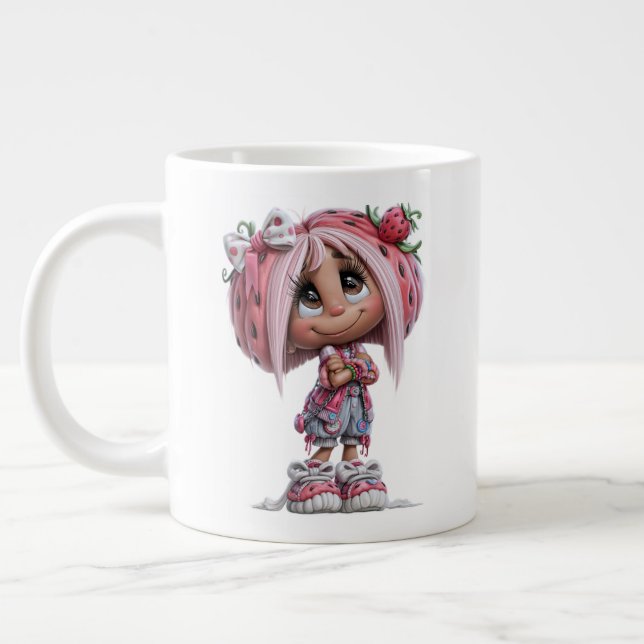 Anpassad Sassy Jordgubbe Harajuku Jumbo Mugg (Vänster)