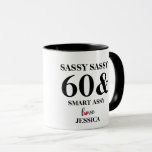 Anpassad Sassy Sextio Funny Birthday Gift Mugg<br><div class="desc">Fira en fantastisk kvinnas 60-årsdag med vår Classy Sassy sextio och en Bit Smart Assy Mugg! Superskojets kaffe kopp ger en perfekt till din mamma, vän eller syster. Med ett snyggt mönster tillför mugg en liten bit humor till vilken 60-årig kvinnas födelsedagsfest som helst. Få redot att föra lite skratt...</div>
