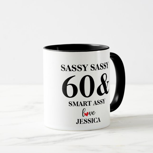 Anpassad Sassy Sextio Funny Birthday Gift Mugg (Framsida höger)