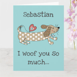 Anpassad Sausage Dog Dachshund Alla Hjärtans Dag-k Kort