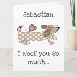 Anpassad Sausage Dog Dachshund Alla hjärtans dag-k Kort