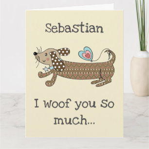 Anpassad Sausage Dog Dachshund Alla Hjärtans Dag-k Kort