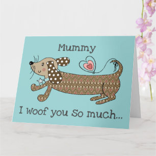 Anpassad Sausage Dog Dachshund Morsdags Kort