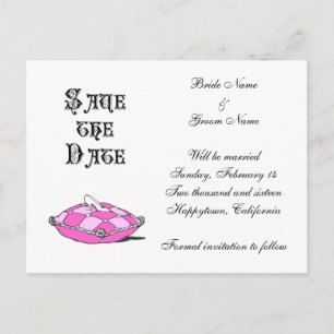 Anpassad Save the Date Askunge Cinderella på rosa Meddelande Vykort
