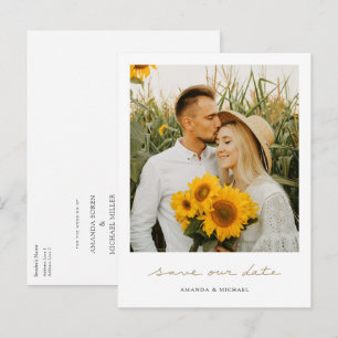 Anpassad Save the Date-postkortmall med foto Meddelande Vykort